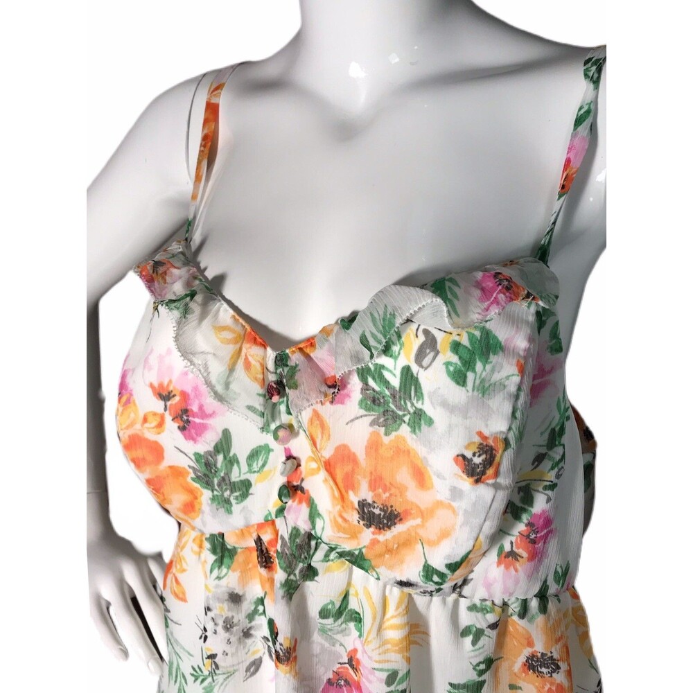 Torrid size 1 (1X-14/16) ❤NEW❤ Floral Chiffon Cami Babydoll Women's Blouse - Picture 6 of 11